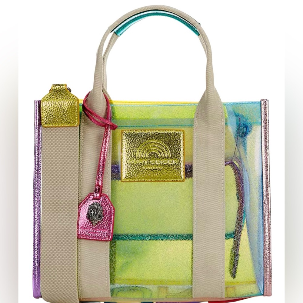 Kurt Geiger London Mini Kensington Rainbow Shimmer Southbank Crossbody Tote NWT